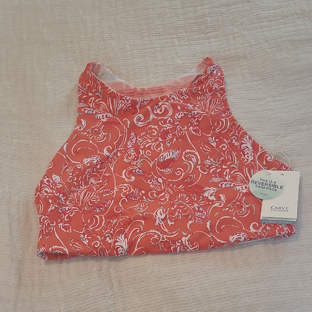 Carve Designs Sanitas Reversible Swim Top in Lisbon/Lagos XL